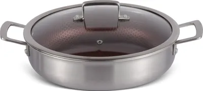 Immagine prodotto di Pentola bassa, induzione, padella per sauté, coperchio in vetro antiaderente