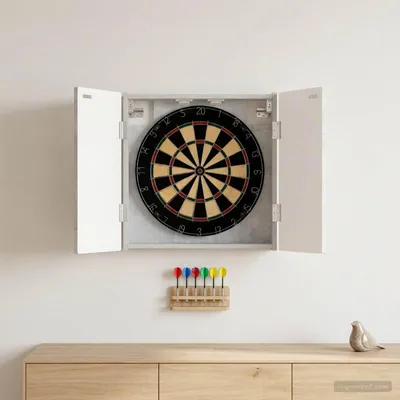Produktbild von Möbel Dartboard Schrank ARNHEM Betongrau 52,5 x 10,5 x 53,5 cm - Dartpfeile &25155