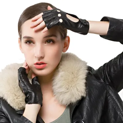 Produktbild von Damen Halbfinger Leder Reithandschuhe aus hochwertigem Material