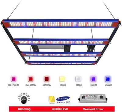 Obrázek produktu pro LED lampa pro růst rostlin, stmívatelná – výkon 180 W – barva světla 3000 K a 5000 K – vhodná pro pokojové rostliny a hydroponii – pěstební lampa