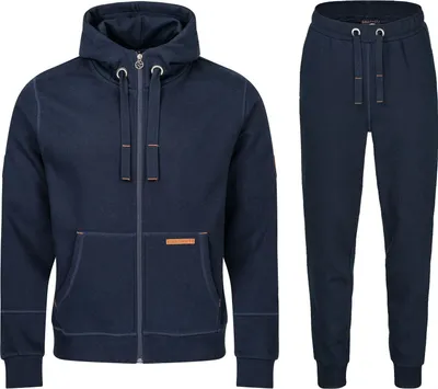 Produktbild von Kuscheliger Jogginganzug Herren leather edition (2-tlg) mit Kapuze Baumwolle