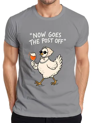 Produktbild von Now Goes The Post Off Huhn Aperol Spritz Wein Lustig Denglish Herren T-Shirt, Grau, 3XL