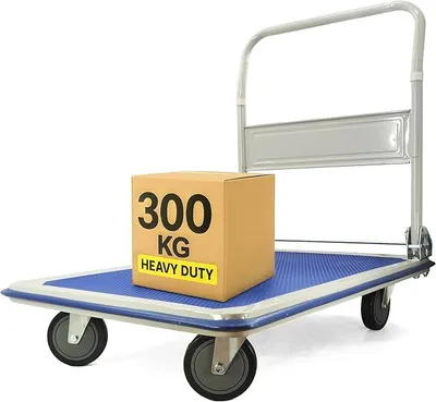 Produktbild von Plattformwagen Transportwagen Transportroller Rollwagen Klappbar 150kg/300kg Faltbar Handwagen Schwerlast Lagerwagen Metall mit 4 Rollen (300 kg)