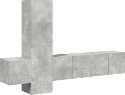 Immagine prodotto di vidaXL Set di mobili TV da 5 pezzi in legno grigio cemento