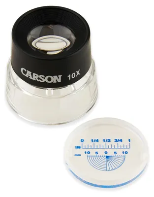 Obrázok produktu pre Carson LumiLoupe, 10-násobná lupa na stojan s meracou stupnicou a priečkou, ideálna na pozorovanie