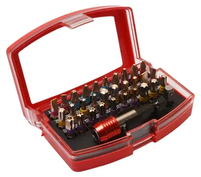 Produktbild von 32-teiliges Schraubendreher-Bit-Set Legierter Stahl Schnellverschluss Werkzeugkoffer Heimwerker DIY Bits Bohrmaschine