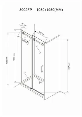 Produktbild von BuyLando Viktoria 105x195 cm Nischendusche mit Schiebetür - Gold Beschläge