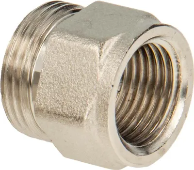 Produktbild von tecuro Schraubverbinder mit Außengewinde 3/4 Zoll Eurokonus x 1/2 Zoll Innengewinde, Messing vernickelt