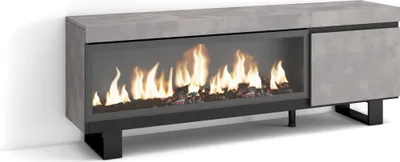 Immagine prodotto di COZY Mobile TV Soggiorno, 158x35x57cm, Per TV fino a 65, Camino elettrico XXL, Cemento