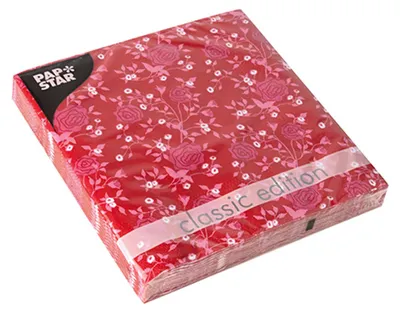 Zdjęcie produktu dla Papstar Servietten Rosy Allover rot