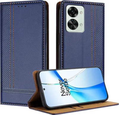 Produktbild von Handyhülle für OnePlus Nord 2T Leder Flip Klappbare Schutzhülle mit Standfunktion Blau