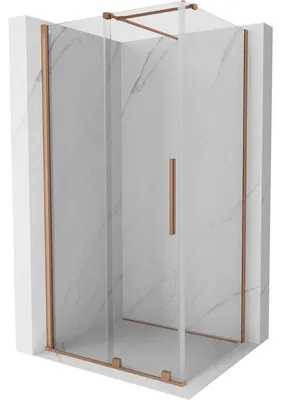Obrázek produktu pro Mexen Velar sprchový kout posuvný 140 x 90 cm, transparentní, kartáčovaná měď - 871-140-090-01-65