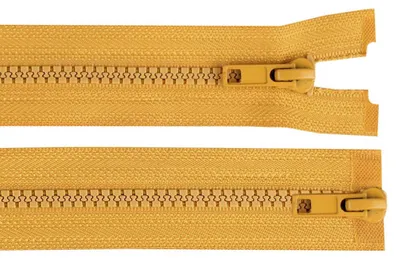 1 Reißverschluss 2-Wege 5mm 85 cm teilbar Autolock Doppelzipper goldgelb