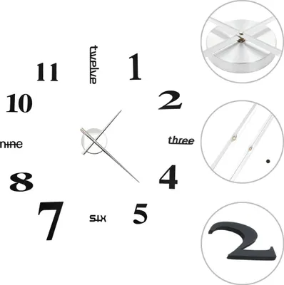 Image de vidaXL Horloge murale 3D Design moderne 100 cm XXL Noir