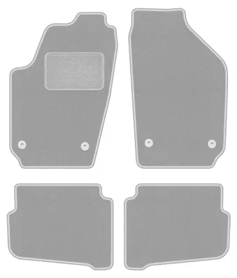 Image de Tapis de sol en moquette pour Volkswagen Fox 2005-2011 (à hayon) – jeu 4 pièces, gris, sur mesure – Wielganizator OSLO