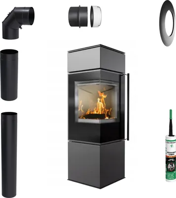 Produktbild von Freistehender Kaminofen Koza KRATKI REN S/L 7kW Ø150 Montagesatz