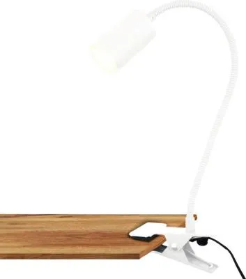 Obrázek produktu pro Stolní lampa Briloner Fleks, otočná, upínatelná, zásuvný provoz, teplé bílé světlo, bílá, 40 x 10 x 6 cm