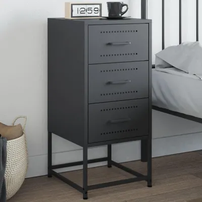 Image de vidaXL Table de nuit anthracite 36x39x78 cm acier