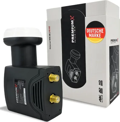 Produktbild von PremiumX Deluxe Twin LNB Signalumsetzer digital SAT-Empfang HD UHD 4K