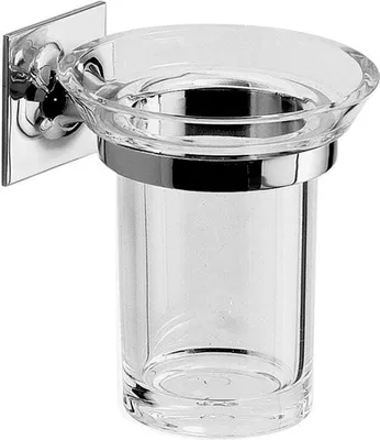Produktbild von Verchromter Zahnbürstenhalter aus Messing und Glas | Mimosa