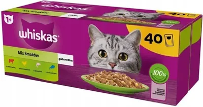 Produktbild von Whiskas Gemischte Auswahl in Gelee Katzennassfutter 40 Portionsbeutel à 85g