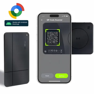 Immagine prodotto di GPS Tracker Card (Android) &Key Finder con "Google Trova il mio dispositivo" cercatore di portafoglio ricaricabile, scheda NFC Bluetooth - Nessun abbonamento, nero, 1PC