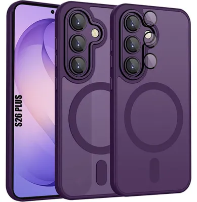 Image de Coque pour Samsung Galaxy S26 Plus, avec Anneau Magnétique et Protection Caméra Antichoc - Violet
