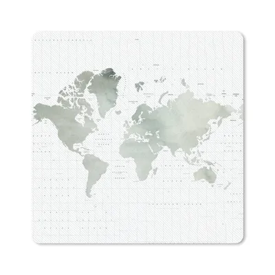 Produktbild von MuchoWow® Mauspad Mousepad Weltkarte - Grau - Aquarell 30x30 cm - Mousepads - Maus Mat - Pad - Mausunterlage - Gaming