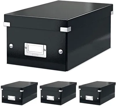 Image de Boîte à tiroirs pour DVD, noire, 60420095 (lot de 4)