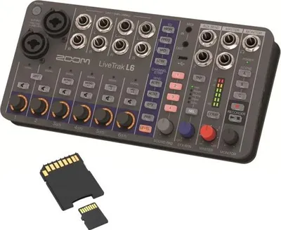 Imagen del producto de Zoom Mischpult LiveTrak L-6: Mezclador digital con ranura para tarjeta de memoria