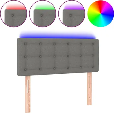 Produktbild von vidaXL LED Kopfteil Dunkelgrau 90x5x78/88 cm Stoff