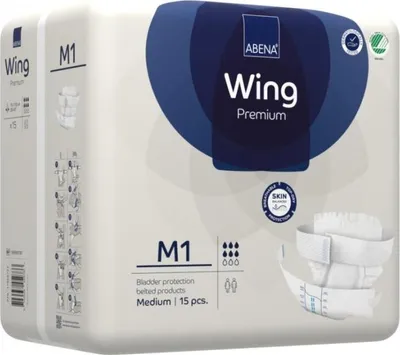 Image de Abena Abri-Wing 1 Medium - 8 paquets de 15 protections