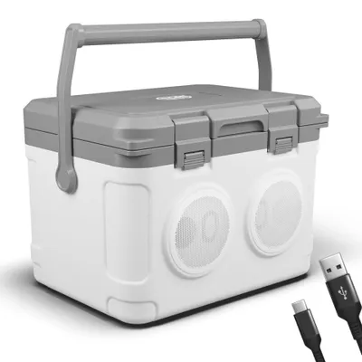 Produktbild von TOM Musikkühlbox CB-210 Weiß 21L - Kühlbox mit Bluetooth Lautsprecher, tragbar