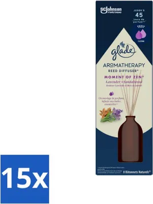 Produktbild von Glade - Rattanstäbchen-Diffusor Moment of Zen - Aromatherapie-Duftdiffusion - 80 ml - Vorteilspack - 15 Stücke
