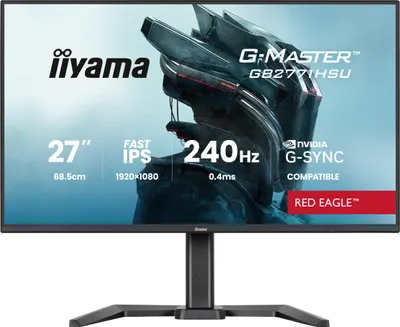 Produktbild von 27" Fast IPS Gaming, G-Master Red Eagle, FreeSync Premium / G-Sync Compatible, 1920x1080@240Hz, 350cd/m², 2x HDMI, DisplayPort, 0.4ms (MPRT), Speakers, USB HUB (1x3.2 1xC), Black Tuner, 15cm Height Adj. Stand