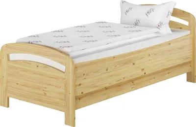 Produktbild von Seniorenbett extra hoch Einzelbett 90x200 Kiefer Massivholz Holzbett Zubehör wählbar V-60.43-09ohne Zubehör
