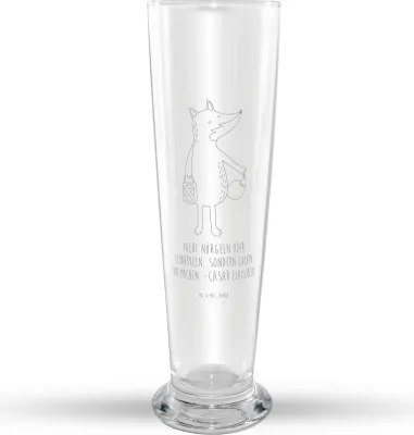 Produktbild von Mr. & Mrs. Panda Bierglas Fuchs Laterne - Transparent - Geschenk, Weißbierglas, Sankt Martin, Positiv, Mr Mrs Weizenglas, Weizen Glas, Füchse, Bier, Optimistisch