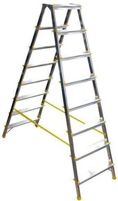 Produktbild von Metal Double Giraffe Doppelseitige-Aluminium-Stufenstehleiter | 8 Stufen | 178cm hoch | 150kg Tragkraft | Leiter, Trittleiter, Stufenleiter, Haushaltsleiter