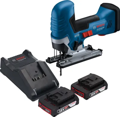 Produktbild von Bosch GST 18V-125 S Professional Akku Stichsäge 18 V 125 mm Brushless + 2x Akku 2,0 Ah + Ladegerät