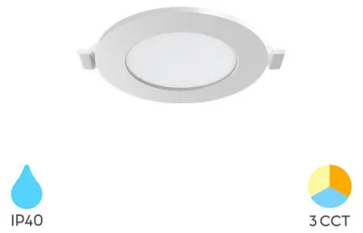 Productafbeelding van Braytron Ultraslim LED inbouwspot, 3W, wit, Ø85mm, 3CCT, 230V, 220 lumen, IP40, inbouwmaat 68mm