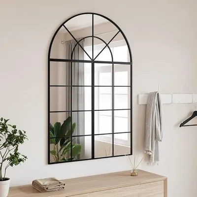 Imagen del producto de Espejo de pared , 80x120 cm, con forma arqueada, de hierro, para baño. Espejo decorativo para maquillaje, espejo de pared para dormitorio, salón, baño o pasillo