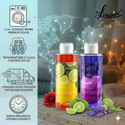 Image de Coffret promotionnel L’ousia Summer Refresh 2 x 200 g – Lavande + Bergamote, parfum concentré pour le linge, efficace jusqu’à 160 lavages