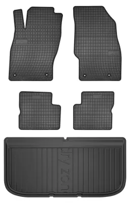 Productafbeelding van Rubberen automatten + kofferbakmat voor Opel Adam 2012-2019 (hatchback) – 5-delig, zwart, op maat – Wielganizator SolidPRO