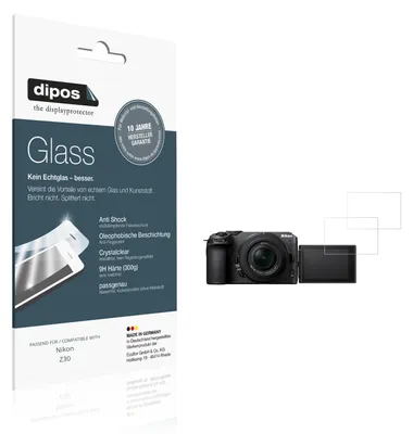 Produktbild von 2x Schutzfolie für Nikon Z30 - Anti-Shock 9H Folie dipos Glass Kunststoffglas