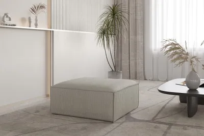 Productafbeelding van Design fauteuil CELES PREMIUM, 105x105 cm, bekleed met stof Scala in de kleur zandgrijs