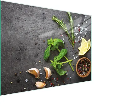 Produktbild von Schneidebrett Herdabdeckplatte Multiglasschneidplatte 30x22 cm Schiefer Gewürze