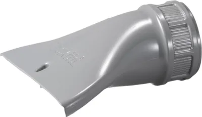 A close-up studio shot of a gray plastic nozzle attachment for a tool.