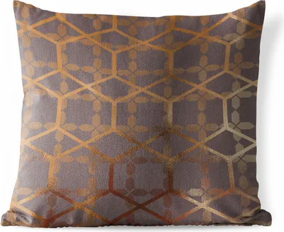 Produktbild von MuchoWow® Outdoor Kissen - Muster - Gold - Lila - 50x50 cm - Wetterfest - Lounge Kissen - Komfortabel - Kissen mit Bild