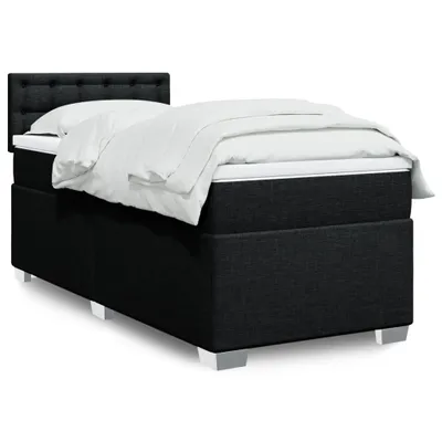 Produktbild von Möbel Boxspringbett mit Matratze Schwarz 90x190 cm Stoff - Polsterbett 3288059