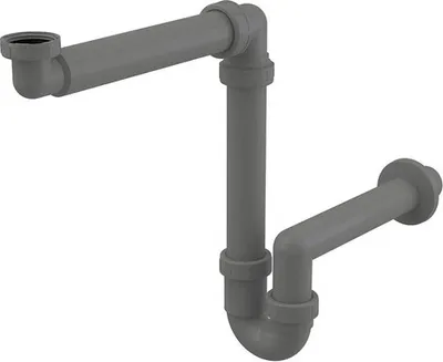 Produktbild von Alca Raumsparsiphon für Waschtisch 1 1/4"x 40 mm aus recyceltem Kunststoff grau A434-ECO
